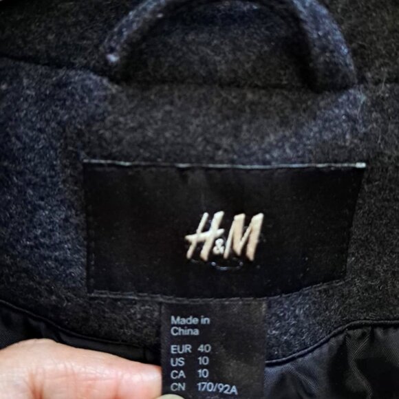 H&M Wool-blend Military-style Jacket or Peacoat in Dark Gray - Picture 5 of 5